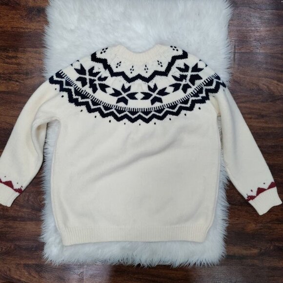 Rainy Studio Fair Island Super Thick Nordic Harajuku Print Sweater Medium NWOT - Picture 3 of 10